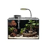AQUA DAREN 2.5 Gallon Fish Tank Starter Kits, with Led Light, Filter Pump, Cover, Small Fish Tank Betta Aquarium (30x18x20CM)
