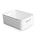 BINO T-Weave Woven Plastic Storage Basket, Small (White)