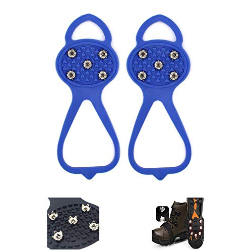 Pinchos de Agarre Antideslizantes universales, versión Mejorada Microspikes Antideslizantes de Acero Inoxidable con Buena Elasticidad Fundas...