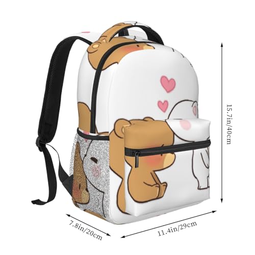 Mochila de uso diario casual con estampado White Bear Brown Bear de 20x29x40 cm 2