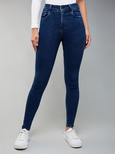 Image of Dolce Crudo Women's Skinny Fit High Rise Cropped Length Stretchable Denim Jeans