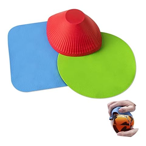 Jar Gripper GWAWG 3 Pcs Bottle Lid Tops Openers,Anti-Slip Beer Bottle Lid Openers, Multi-Purpose Reusable Cooking Gadgets Fit for Most Bottles Cover
