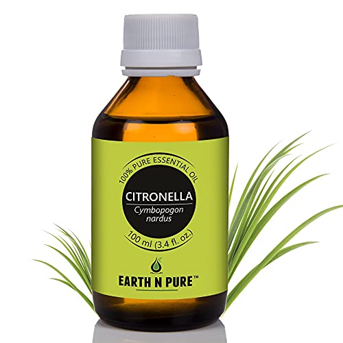 Image of Earth N Pure Citronella Essential Oil Undiluted, Natural, Therapeutic Grade 100 ml