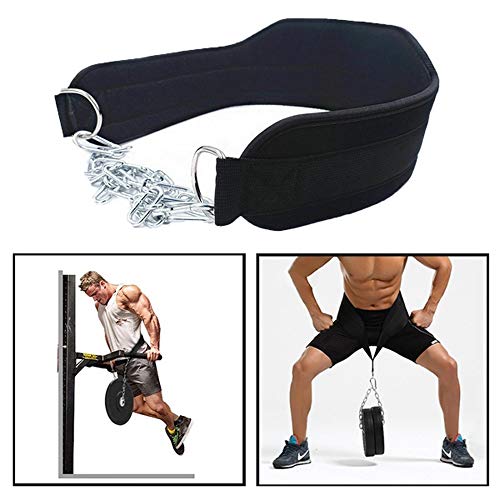 1Pc Weight Lifting Belt,Thick Neoprene Weight Lifting Belt With Chain Dipping Belt Waist Support For Pull Up Chin Up Kettlebell Barbell Fitness,No Chain #TOP3