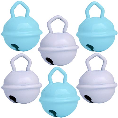 Cascabeles Pequeños 3 Blancos + 3 Azul Cielo (15mm x6 Campanillas de Colores Musicales) MUSIKID (Bebe Niños) Para Manualidades Navidad Boda Sonajeros Muñeca Perros Pesca Carnaval Gatos Montessori
