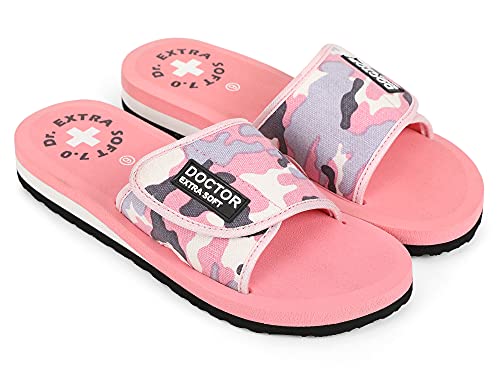 DOCTOR EXTRA SOFT Women's Camo Care Orthopaedic and Diabetic Adjustable Strap Super Comfort Dr Sliders Flip-flops and House Slippers OR-D-54