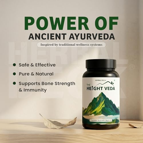 Image of Height Veda Powder | Pack Of 2 | Ayurvedic Height Growth Supplement for Men & Women | Natural Herbal Nutrition Health Boost-300gm