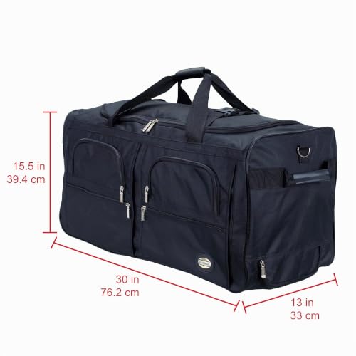 Rockland Sac de Voyage à roulettes 30 Pouces, Noir, Taille Unique, Sac de Sport à roulettes – vue 3