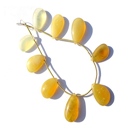 Perles d'opale jaune naturelle en poire lisse 11x17mm à 13.5x20mm pour bijoux