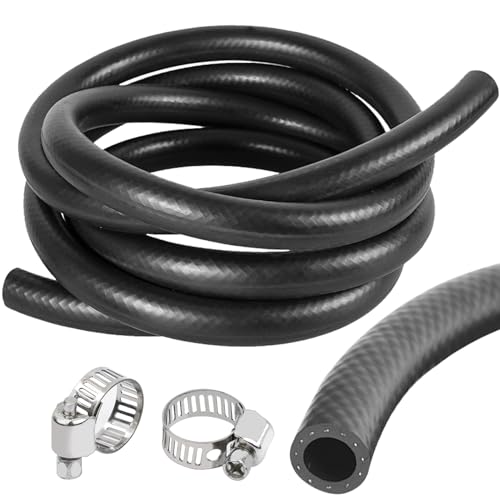 Tuyau de flexible en caoutchouc NBR 8 mm - tuyau carburant 1 mètre - tuyau d'eau de diesel pour Carburant à essence (1 Meter, 8mm ID - 14mm OD)