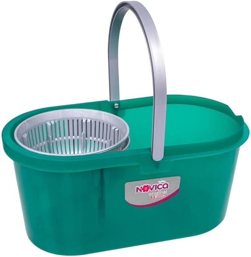 Noviça - Mop Balde Original Lava e Seca de 13 Litros com Base Articulada, Esfregão de Microfibra e Sistema Antirespingo, Bettanin