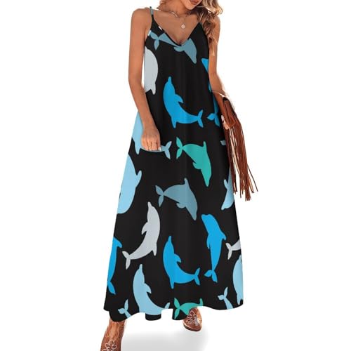 Robe maxi pour voyages et plage, le modèle Dauphin léger sans manches