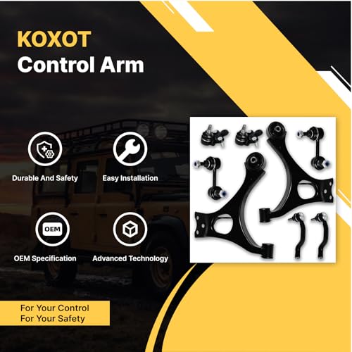 Koxot 8Pcs Front Lower Control Arm Sway Bar Link End Ball Joints Outer Tie Rod End Fit for Honda 2006 2007 2008 2009 2010 2011 Civic K620382 K620383 K500069 K500070 ES800374 ES800373 K80768 K80769 by Koxot - Used condition - Image 3