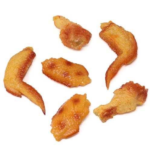 Honbay 6PCS Lifelike Artificial Fake Food PVC Chicken Legs Chicken Wings Realistic Simulation Cooked Meat Imitation Food Model Props for Home Party Halloween Decoration Market Food Sample Display