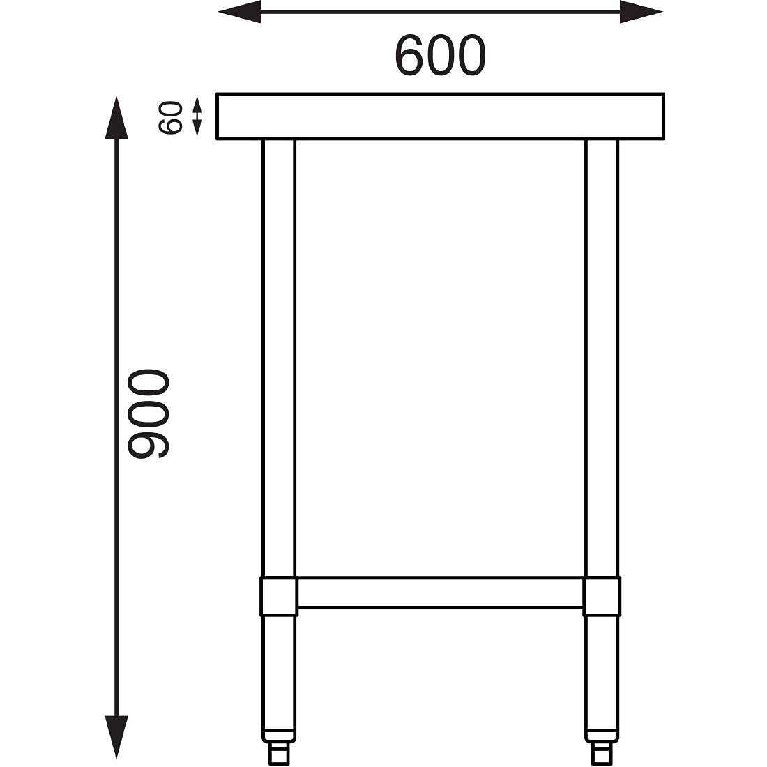 Vogue Stainless steel preparation table 1800 mm