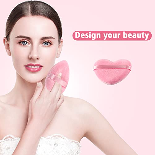 4 Pcs Pink Powder Puff For Face Powder-Face Soft Triangle Makeup Puff,Finger Puff,Mini Makeup Puff For Contouring, Under Eyes And Corners,Loose Powder Mineral, Powder Body，Cosmetic Foundation ，Wet Dry Face Exquisite Makeup Sponge Tool, Beauty Makeup Tools (Pink) #TOP1