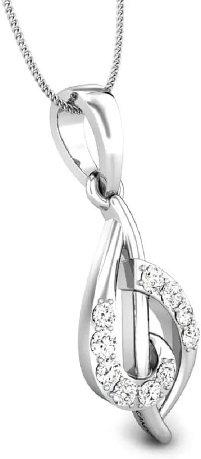 1 CT Round Colorless Moissanite Engagement Pendant, Wedding Bridal Pendant, Eternity Sterling Silver Solid Diamond Solitaire -Prong Anniversary Promise Gift for Her