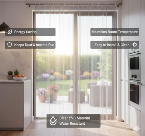 Image of CASA-NEST PVC Solid Thick Transparent AC Curtain -White, Standard, 7ft, Width 4.5 ft, 0.23 mm AC001, Pencil Pleat