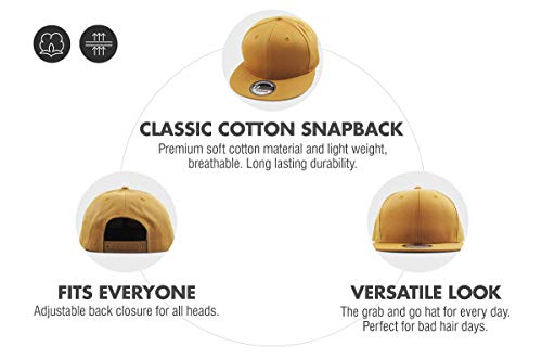 Image of KBETHOS Classic Snapback Hat Blank Cap Underbrim Cotton Wool Blend Flat Visor Adjustable Unisex