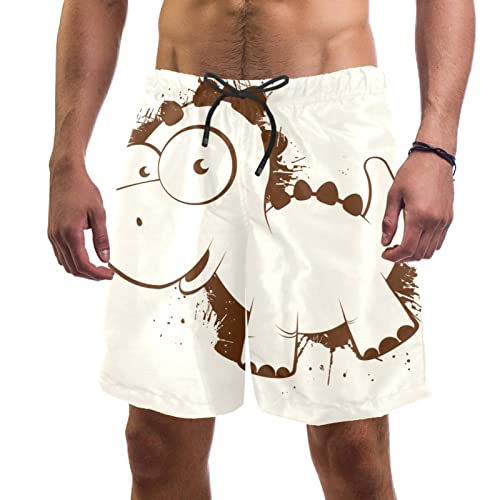 Maillots de bain homme Yuzheng short de bain séchage rapide à motif dinosaure