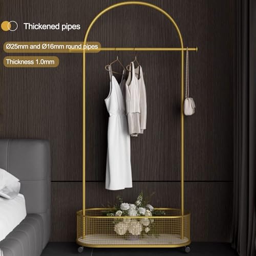 Porte-vêtements standard argent à roulettes pour chambre - 7