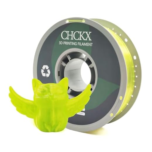 CHCKX PETG Transparent 3D Printer Filament, Dimensional Accuracy +/- 0.03 mm, 1kg Spool(2.2lbs), 1.75 mm Fit for Most 3D Printers, Clear Yellow