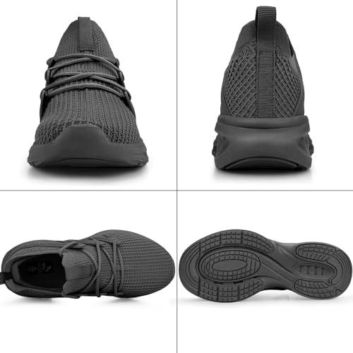 Image of Pujcs Men's Slip On Walking Shoes - Lightweight Breathable Mesh Sneakers for All Day Standing,Non Slip Shock Absorbing Athletic Footwear for Gym,Travel & Work