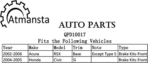 Atmansta Qpd10017 Front Brake Kit With Drilled/Slotted Rotors And Ceramic Brake Pads For 2002-2006 Acura Rsx Base 2004-2005 Honda Civic Si #TOP4