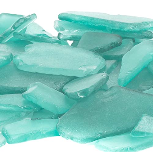Nautical Crush Trading Sea Glass | Aqua Blue Colored Sea Glass Mix | 11 Ounces of Sea Glass for Art Crafts and Decor | Sea Glass Bulk