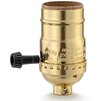 CXYNDFA 3-Way Lamp Socket Replacement with Switch - E26 Threaded Base ...