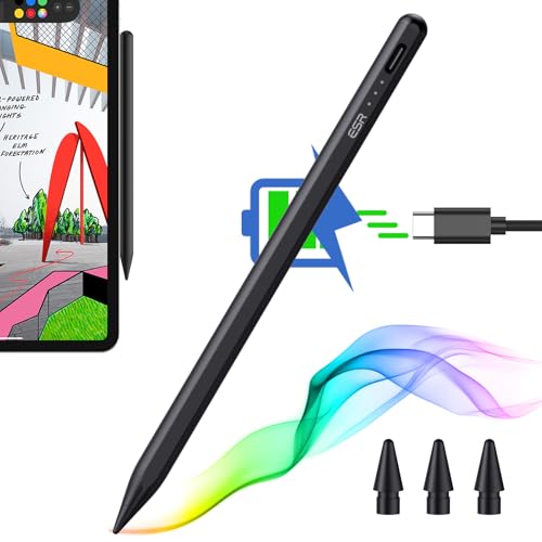 Image of ESR Stylus Pencil for iPad 9th /10th Generation, iPad Pencil with Tilt Sensitivity, Palm Rejection, Stylus Pen Compatible with 2018-2022 iPad Pro 12.9 /11 Inch, iPad Air 5th /4th, iPad mini 6 /5, Black