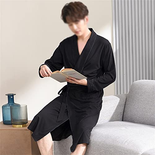 Mens Long Robe Warm Bathrobe Night Dresses Kimono Pajama Bath Robes Sleepwear Bathrobe Nightgown4