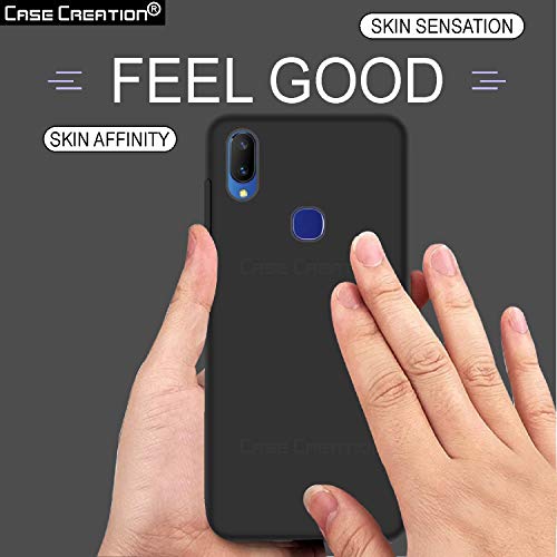 Image of Case Creation Luxurious OG Series for VivoV11 / V11i Case Cover,Anti-Dirty Slim Case Frosted Matte Cute Candy TPU Raised Bezel (Splash of Color) Back Cover for Vivo V11 / V11i -Black
