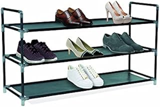 Frenterprises 3 Tier Shoe Rack  Waterproof Fabric  Space Saving Shoe Storage for Living Room, Hallway, and Cloakroom  Easy Assemble  86cm x 28cm x 48cm
