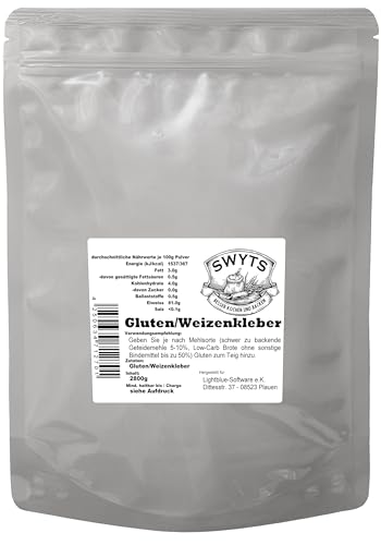 2800g Gluten/Weizenkleber - für bessere Teigstruktur und Low-Carb-Rezepte - Backen und Kochen wie die Profis mit Qualität von von SWYTS - mind. 12 Monate MHD