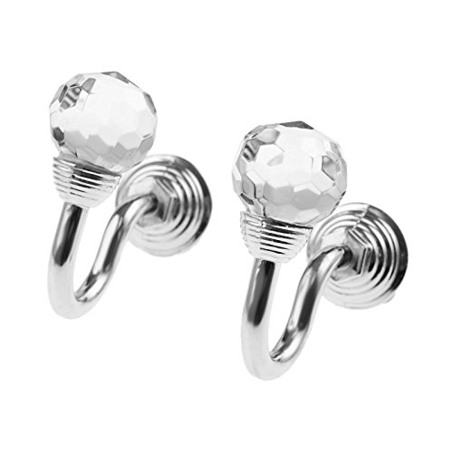 Zapata de Cortina,Gancho de Cortina de Cristal montado en la Pared de Cabeza Redonda con Tornillo,2pcs