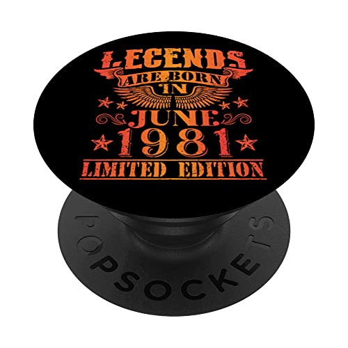 Cumpleaños Junio 1981 Edición Limitada Regalo Legend June PopSockets PopGrip Intercambiable