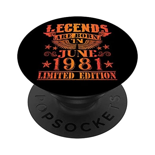 Cumpleaños Junio 1981 Edición Limitada Regalo Legend June PopSockets PopGrip Intercambiable