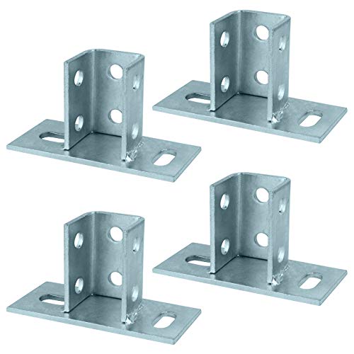 OTTFF 4 Pack 2 Slot U Post Base for 1-5/8" Square Strut Channel, Ground Floors Mount, 3/16" Thick by OTTFF - Used condition - US$21.24