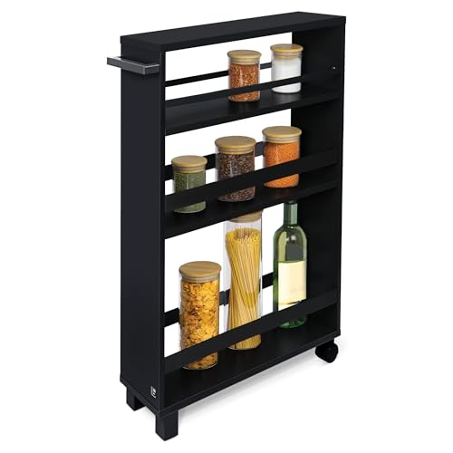 bomoe Nischenregal 15cm breit – Küchenwagen Küchenregal Schmal –...