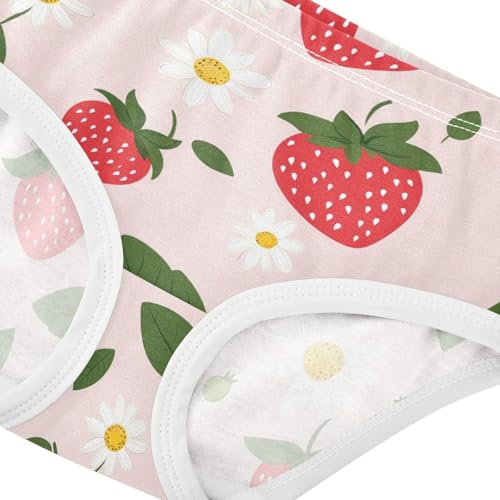 Wusikd Strawberry Sunflower Girls' Underwear Cotton Daisy Girls Briefs Soft Toddler Underwear 2T4