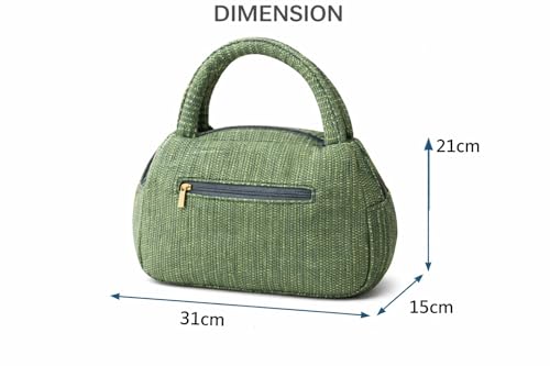 Image of ENSAC Fabric Lunch Bag for Women | Trendy Shoulder Lunch Handbag | Lightweight, Spacious & Stylish Tiffin Bag for Office, Shopping & Travel Use