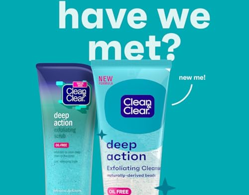 Image of Clean & Clear Oil-Free Deep Action Exfoliating Facial Scrub, Cooling Daily Face Wash With Exfoliating Beads for Smooth Skin, Cleanses Deep Down to the Pores to Remove Dirt, 5 Fl Oz (Pack of 3)