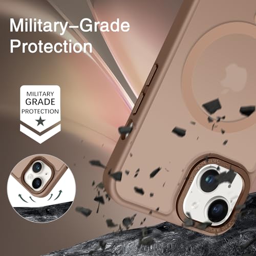Image of BENTOBEN Magnetic for iPhone 13 Case & iPhone 14 Case [Compatible with Magsafe] Translucent Matte Phone Case iPhone 13 /14 Slim Shockproof Women Men Protective Cover for iPhone 13 /14 6.1 inch, Brown