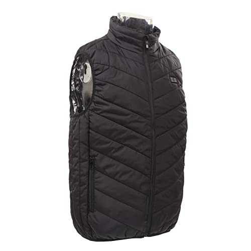 KUIDAMOS Chaleco Calefactable, Chaqueta Calefactora Eléctrica USB, Ropa Cálida por Infrarrojos Rápidos para Invierno, Exteriores, Fibra de Poliéster Negra (3XL)