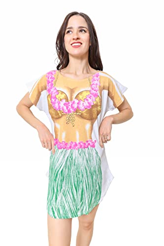 The Original Women's Bikini Shirt - Funny Bikini Print Bathing Suit Cover-up Beach Tshirt Dress for Women Men