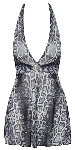 Robe serpent grise L stretch | Coupe galbante effet seconde peau