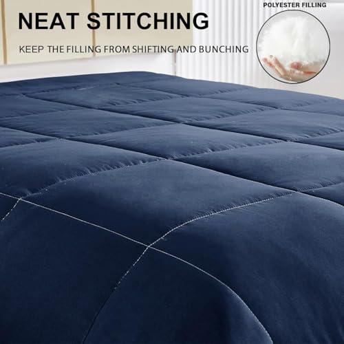 Miniatura 4 de Exclusivo Mezcla Edredón Cama 90, Edredón Nórdico Suave Y Transpirable Para Cama Doble, Adecuado Para Cualquier Temporada, Azul Marino Azul 135 X 200 Cm
