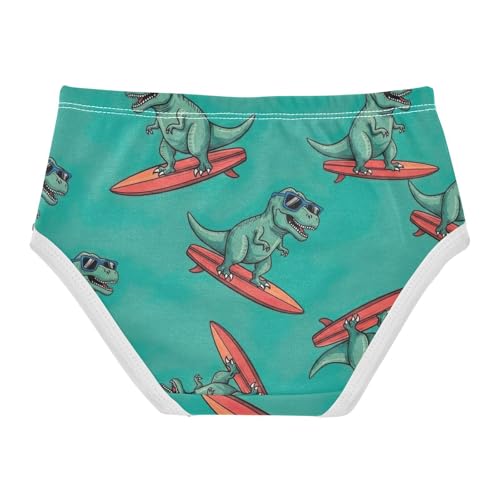 Toddler Girl Panties, Cool Dinosaurs Green Girls Underwear Cotton, 2T–8 Years2