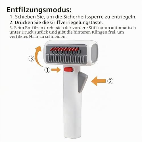 CBDYWVR 2-in-1 Haustier Selbstentwirrender Kamm - Professionelles Enthaarungswerkzeug, Haustier Selbstentwirrung & Fellpflege Kamm für Verschiedene Haarlängen, Entfernt effektiv Verfilzungen